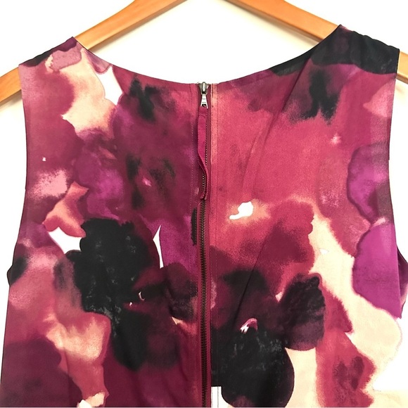 Loft Dress Burgundy and Pink Sleeveless size 4 - Picture 10 of 13